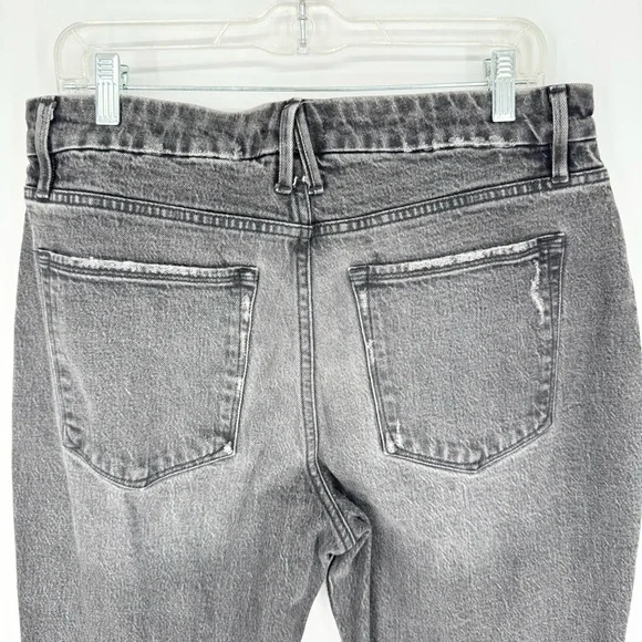 Good American Good Girlfriend High Waist Straight Leg Jeans In Black217 Sz 10/30 - Picture 10 of 12